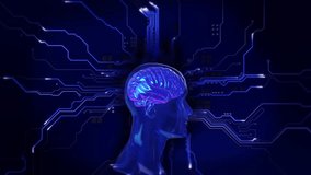 Digital brain circuit and AI, artificial intelligence. 3D Modern futuristic design. Global network connection technology. Hi-tech technology futuristic circuit digital Deep learning. 3D Illustration - Powered by Shutterstock - Get 15% off with code: PIKWIZARD15