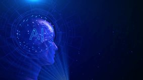 Futuristic artificial intelligence computer head glowing lines and data machine learning circuit board neural network thinks. AI concept of big data or cyber security. Chat GPT. 3D Illustration - Powered by Shutterstock - Get 15% off with code: PIKWIZARD15