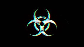 Biohazard symbol looping animation with glitch effect. 4K quality - Powered by Shutterstock - Get 15% off with code: PIKWIZARD15