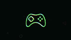 Game controller symbol looping animation with glitch effect. 4K quality - Powered by Shutterstock - Get 15% off with code: PIKWIZARD15