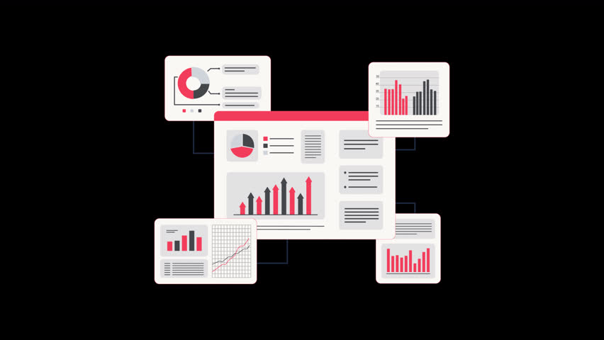 Animated Data Analytics Information and Monitoring. Data Analysis Concept Video - Transparent - Powered by Shutterstock - Get 15% off with code: PIKWIZARD15