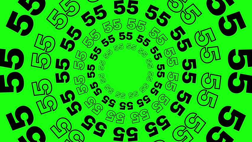55 Rotation Pattern with Green screen Background. middle of copy space.