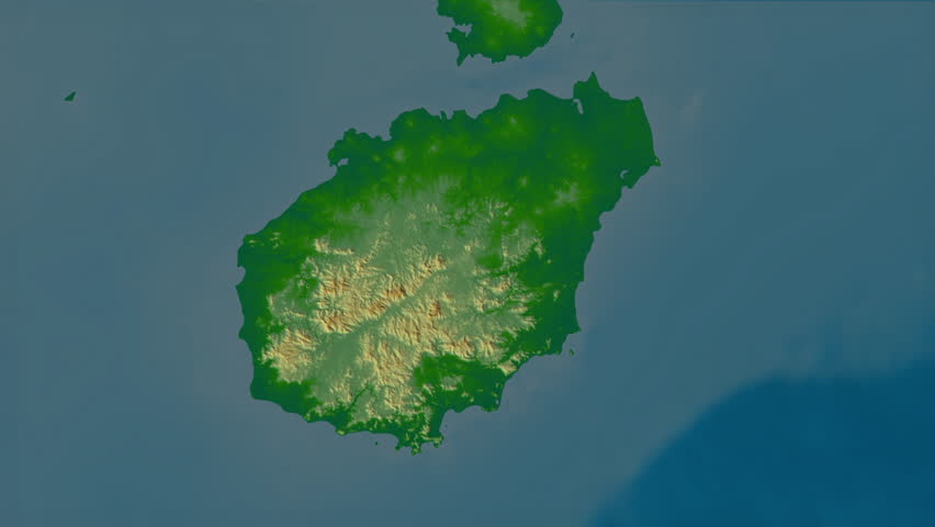 Hainan - province of China, extruded. Physical