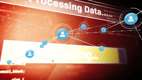 Animation of blue user icons and network of connections over data processing on red background. technology and business concept digitally generated video. - Powered by Shutterstock - Get 15% off with code: PIKWIZARD15
