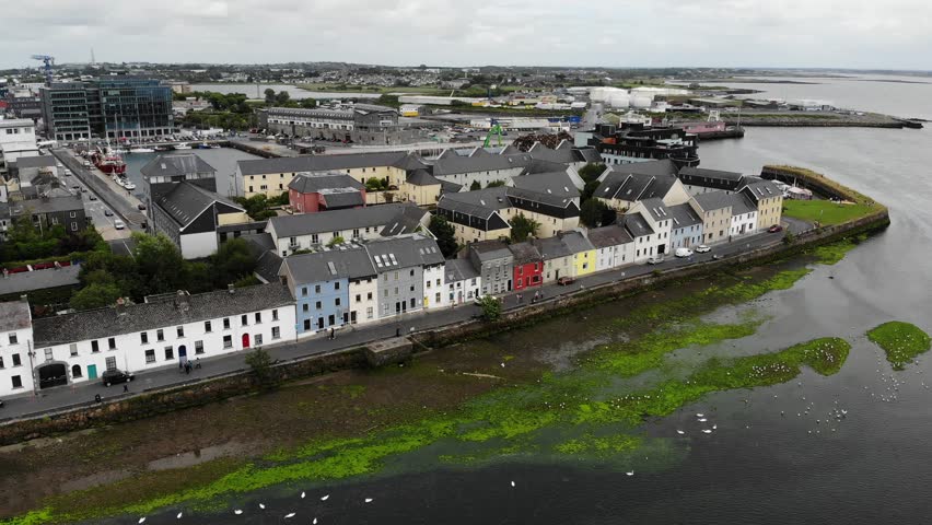 The Long Walk colorful architecture in Galway city, Ireland.