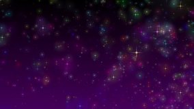 Beautiful Dark purple motion background with flying colored   stars.