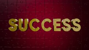 Golden jigsaw puzzles inthe word "SUCCESS" inspire on business working project strategy in success on on red background. - Powered by Shutterstock - Get 15% off with code: PIKWIZARD15