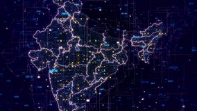 Digital map of India Indian futuristic background. world map, world dots connecting line, global wireframe connect political economic financial events. network, Business technology presentation 3D 4K - Powered by Shutterstock - Get 15% off with code: PIKWIZARD15