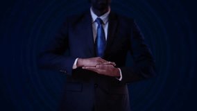 Businessman hold digital identity, user management, cybersecurity, data protection. protect personal and digital identities. user authentication processes, identity management solutions. data security - Powered by Shutterstock - Get 15% off with code: PIKWIZARD15