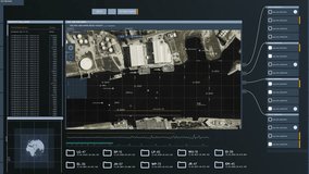 Military radar is scanning the selected zone of the city. Military radar scanner is searching for the target location. Military radar scanner has located the position of enemy boats at the coast. UI. - Powered by Shutterstock - Get 15% off with code: PIKWIZARD15
