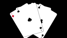 Playing cards falling aces and unfold animation with clear transparent alpha channel background [4K] - Powered by Shutterstock - Get 15% off with code: PIKWIZARD15
