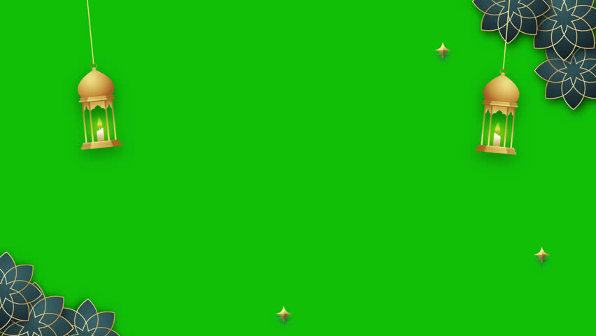 Ramadan Lantern is hanging from above on Green Screen. This frame animation is perfect for Ramadan Decorations, Social Media, and Video Editing. Key color.