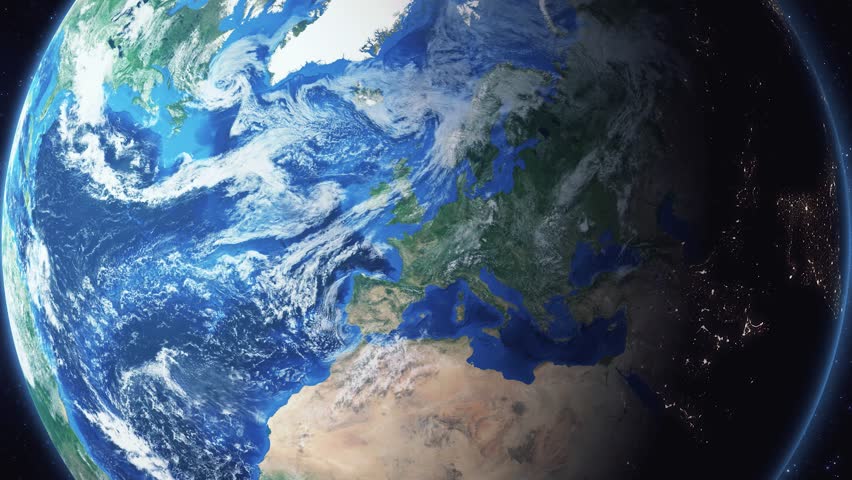 Earth zoom in from space and focus on Biloxi, Mississippi, Deer Island, USA. 3D Animation. Video footage. Background for travel intro.