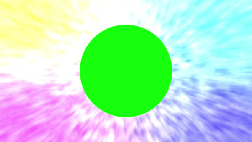 Seamless green circle surrounded by exploding blue red yellow speed lines or burst lines, suitable for profile frame or product frame.