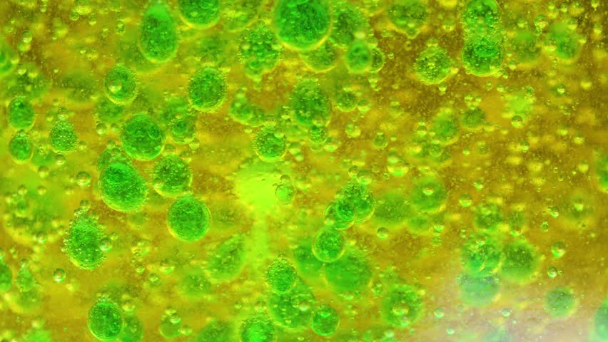 Bubbles form as acid reacts with baking soda