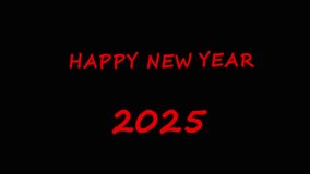 Text Happy New Year 2025 on black background with fireworks. - Powered by Shutterstock - Get 15% off with code: PIKWIZARD15