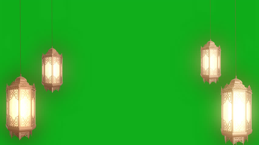 Ramadan Lantern is hanging from above on Green Screen. This frame animation is perfect for Ramadan Decorations, Social Media, and Video Editing. Key color.