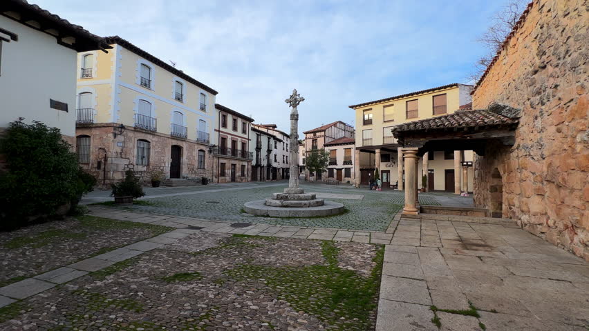 Ancient medieval village of Covarrubias in Burgos Province, Spain. High quality 4k footage