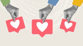 Like. Rate the photo or post. Social networks. Collage animation. Interesting video. collage. on a paper background. love. video. Comments. Leave a positive review. - Powered by Shutterstock - Get 15% off with code: PIKWIZARD15