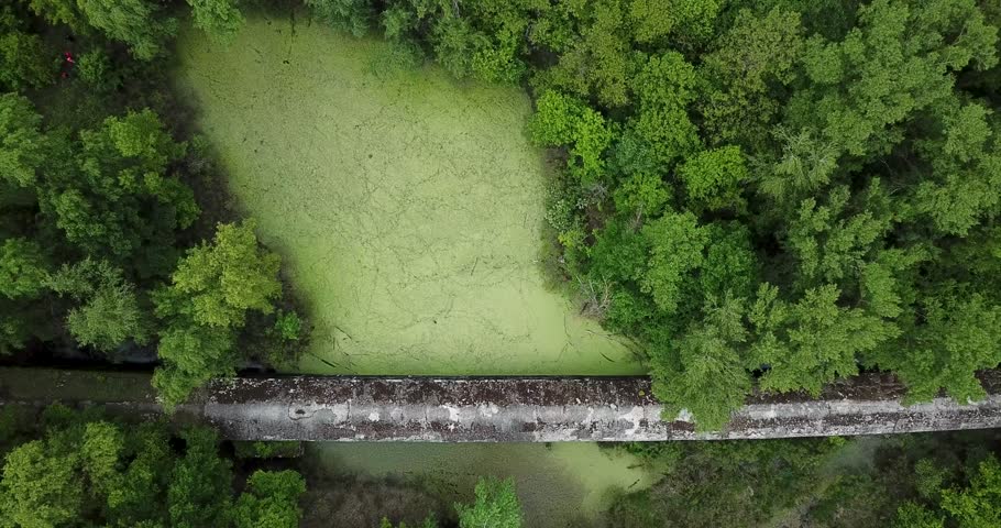 A drone view on the southern part of so called «Stalin metro» soviet unfinished and abandoned underground tunnels, which should have been a part of Kyiv defence line during World War 2