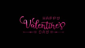 Pink Happy Valentine's Day animated text with hearts, and arrows suitable for Valentine's marketing materials, social media posts, and greeting cards. footage animation - Powered by Shutterstock - Get 15% off with code: PIKWIZARD15