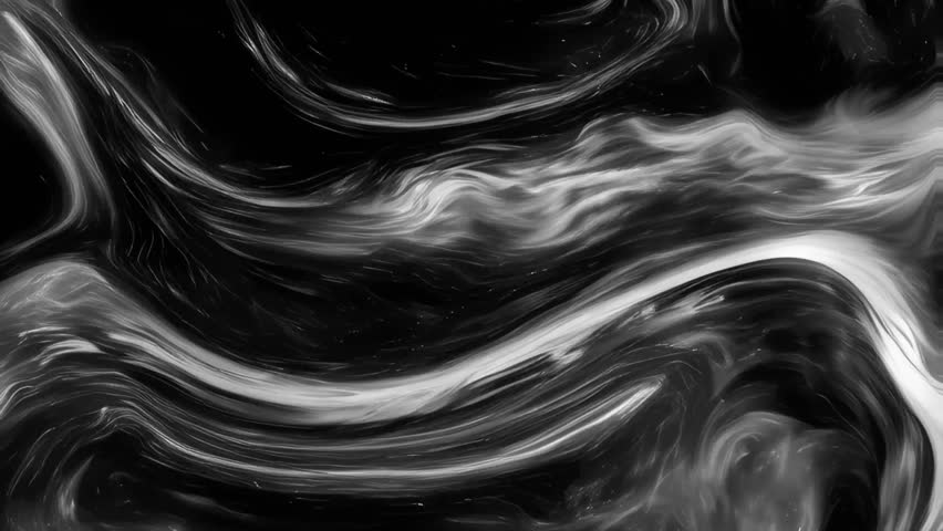 Abstract black and white marble liquid flow has elegant and beautiful pattern lines. Abstract liquid background, smoke wave, water ripple wave, colorful liquid. 4K