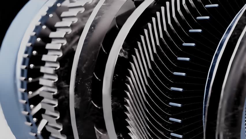A close up of a machine with many gears and a black and silver color scheme. Concept of complexity and precision, as the gears are intricately designed and interlocked