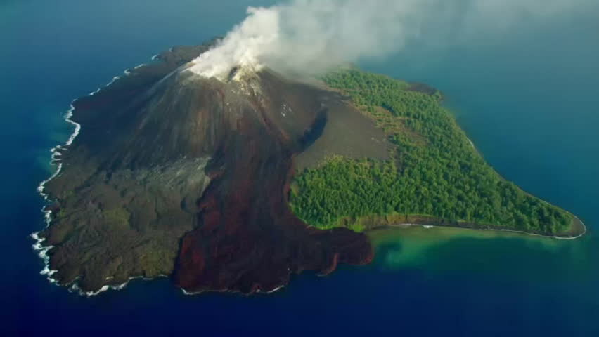Beautiful Volcanic landscape after Volcano Eruption in a small island part of Indonesia.