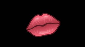 Animation kissing pink lips. Alpha channel, transparent background. 4K resolution - Powered by Shutterstock - Get 15% off with code: PIKWIZARD15