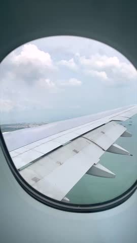 View from airplane landing in Singapore