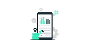 4k Phone with Data Graph and Coin. Digital Marketing Data Concept Animation Video - Powered by Shutterstock - Get 15% off with code: PIKWIZARD15