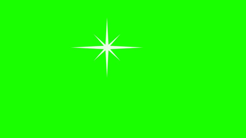 twinkling star icon animation with a green screen background, perfect for video and creative projects