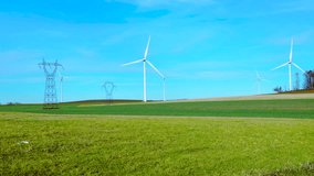 Wind generator.  Wind farm.Alternative energy in the European Union. Renewable energy saves the planet's ecology. - Powered by Shutterstock - Get 15% off with code: PIKWIZARD15