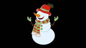 Jolly Snowman Transparent Background Alpha Channel Animation - Powered by Shutterstock - Get 15% off with code: PIKWIZARD15