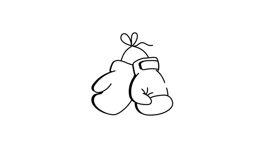 A hand drawn animated icon of boxing gloves 