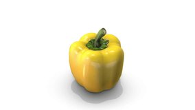 Yellow bell pepper Rotation on a White Background - Powered by Shutterstock - Get 15% off with code: PIKWIZARD15