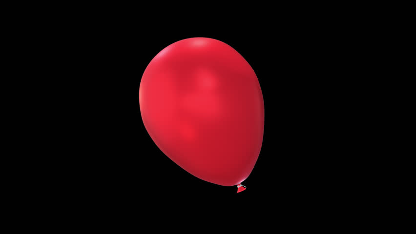 3D Balloon Rotating on a Transparent Background. Seamless Loop. Red Balloon. 4K
