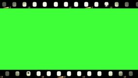 classic negative film roll 2d animated green screen film strips tape black frame, background, old tv noise effect filter chroma key texture, motion design animation overlay alpha adjustment layer - Powered by Shutterstock - Get 15% off with code: PIKWIZARD15