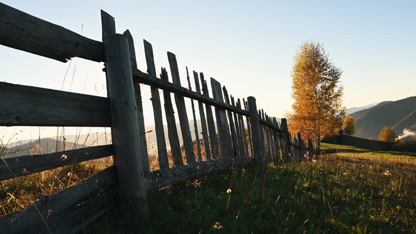 Day sunlight. Majestic view of Carpathian mountains, autumn season.