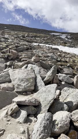 Hiking Mount Bierstadt in the Rocky Mountains of Colorado, USA in Summer