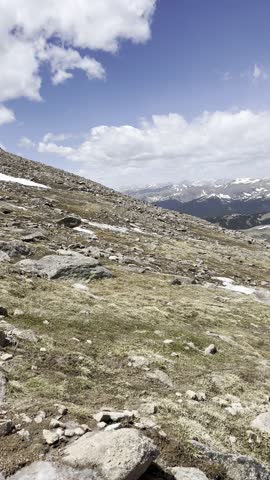 Hiking Mount Bierstadt in the Rocky Mountains of Colorado, USA in Summer