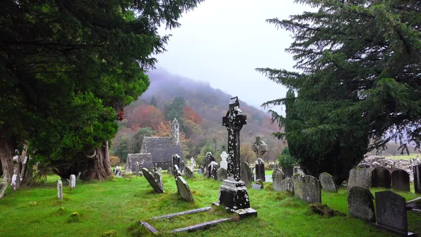 Ireland Glendalough Wicklow mountains moody winter day at this romantic place