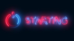 Neon sign START text animation with royal blue background. - Powered by Shutterstock - Get 15% off with code: PIKWIZARD15