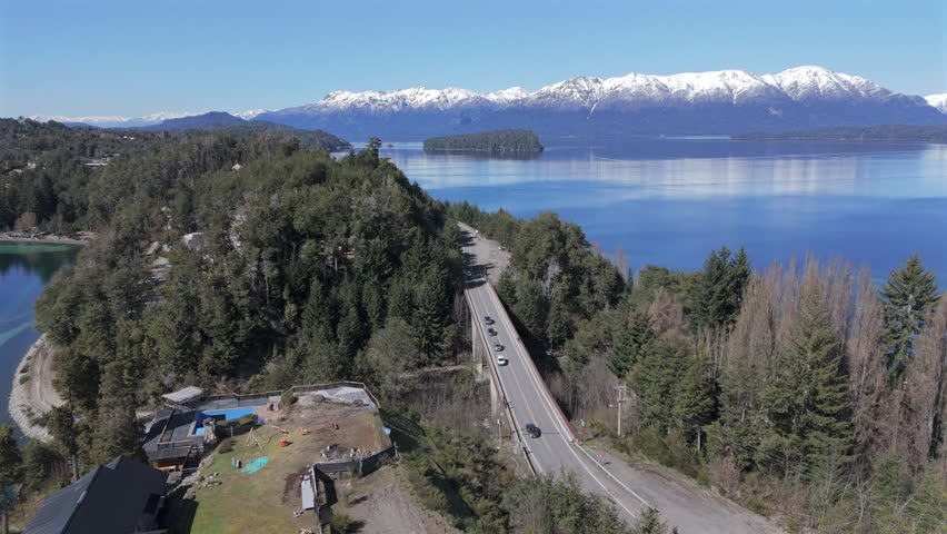 Bridge Traffic over Correntoso River, Nahuel Huapi National Park, Argentina