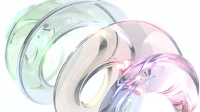 Glass curve knot on white bg able rotate loop endless 4k. 3D Illustration - Powered by Shutterstock - Get 15% off with code: PIKWIZARD15