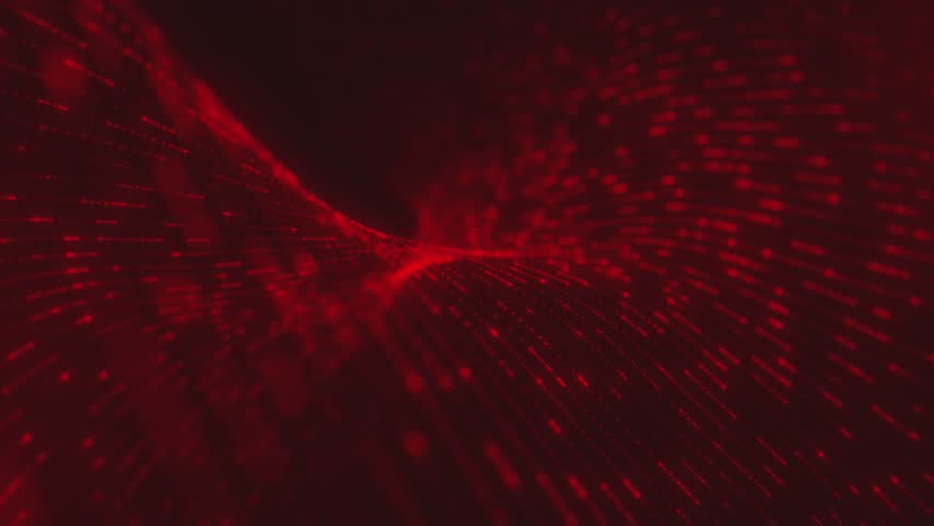 Intense Red Digital Particle Wave Background