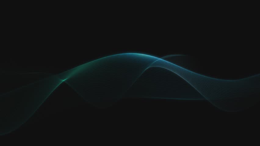 Subtle Blue Flowing Digital Wave on Black Background