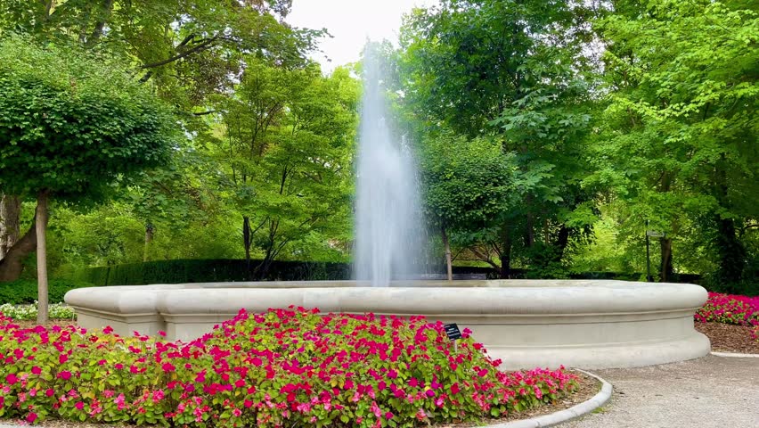 A fountain in the Warsaw Botanical Garden