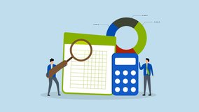 Accounting and finance audit, 4k animation of Business professionals accountants using calculators and spreadsheets to generate reports.  - Powered by Shutterstock - Get 15% off with code: PIKWIZARD15