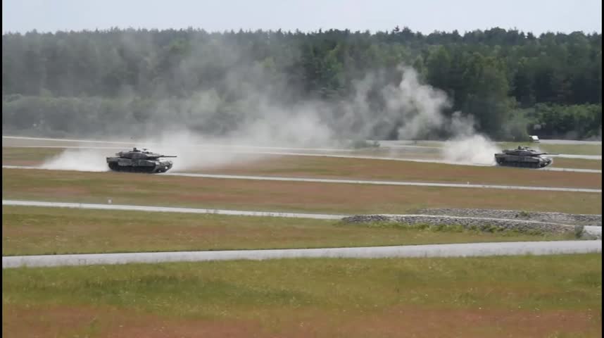 34th Armored Cavalry Brigade, with Leopard 2A5 tanks, conduct offensive operations during the Strong Europe Tank Challenge (SETC)at 7th Army Training Command’s Grafenwoehr Training Germany,June 7,2018